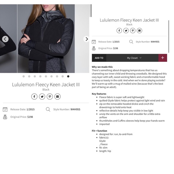 Lululemon Fleecy Keen Jacket Black Size 4 - Picture 4 of 11